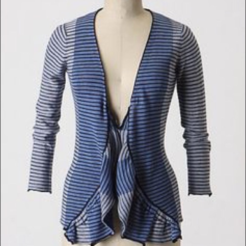 Anthropologie Sparrow Blue Stripe Cardigan